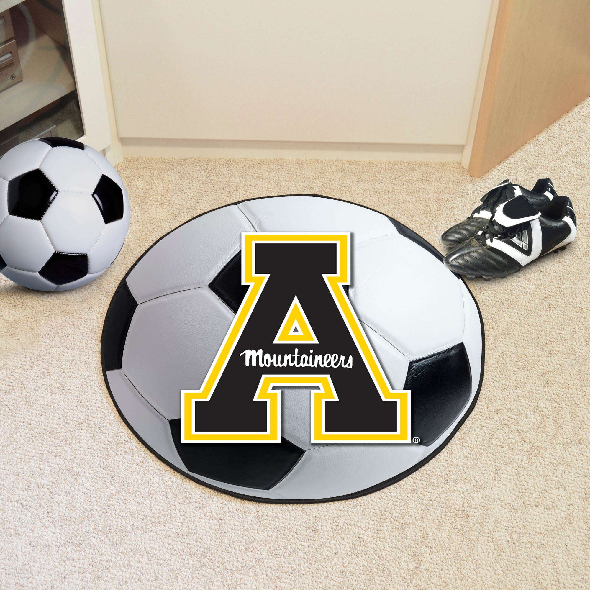 FANMATS, Appalachian State University Soccer Ball Rug - 27in. Diameter