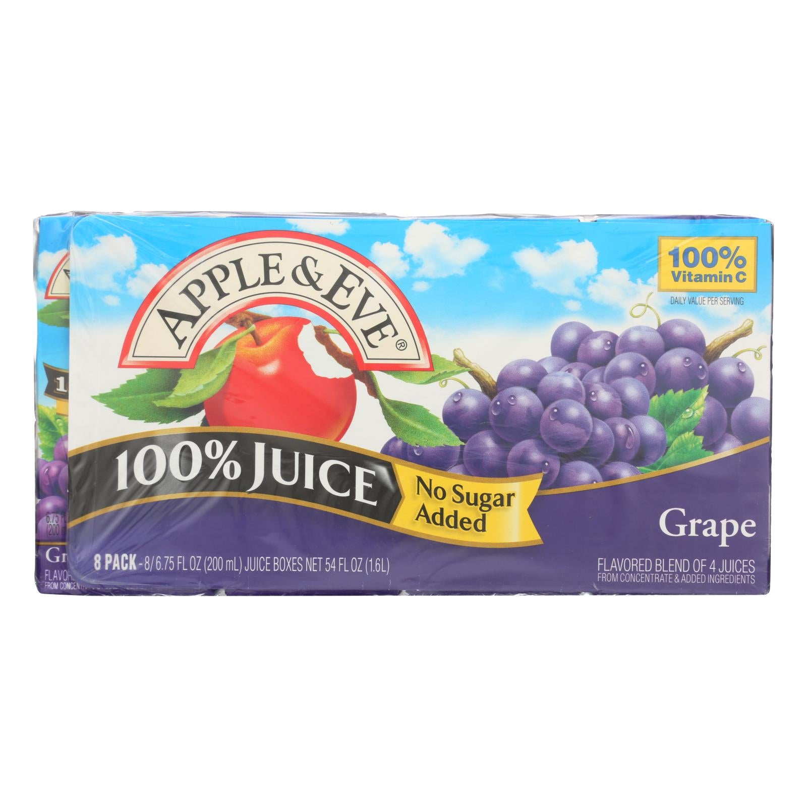 Apple & Eve, Apple and Eve 100 Percent Juice - Grape - Case of 5 - 200 ml (Pack of 5)