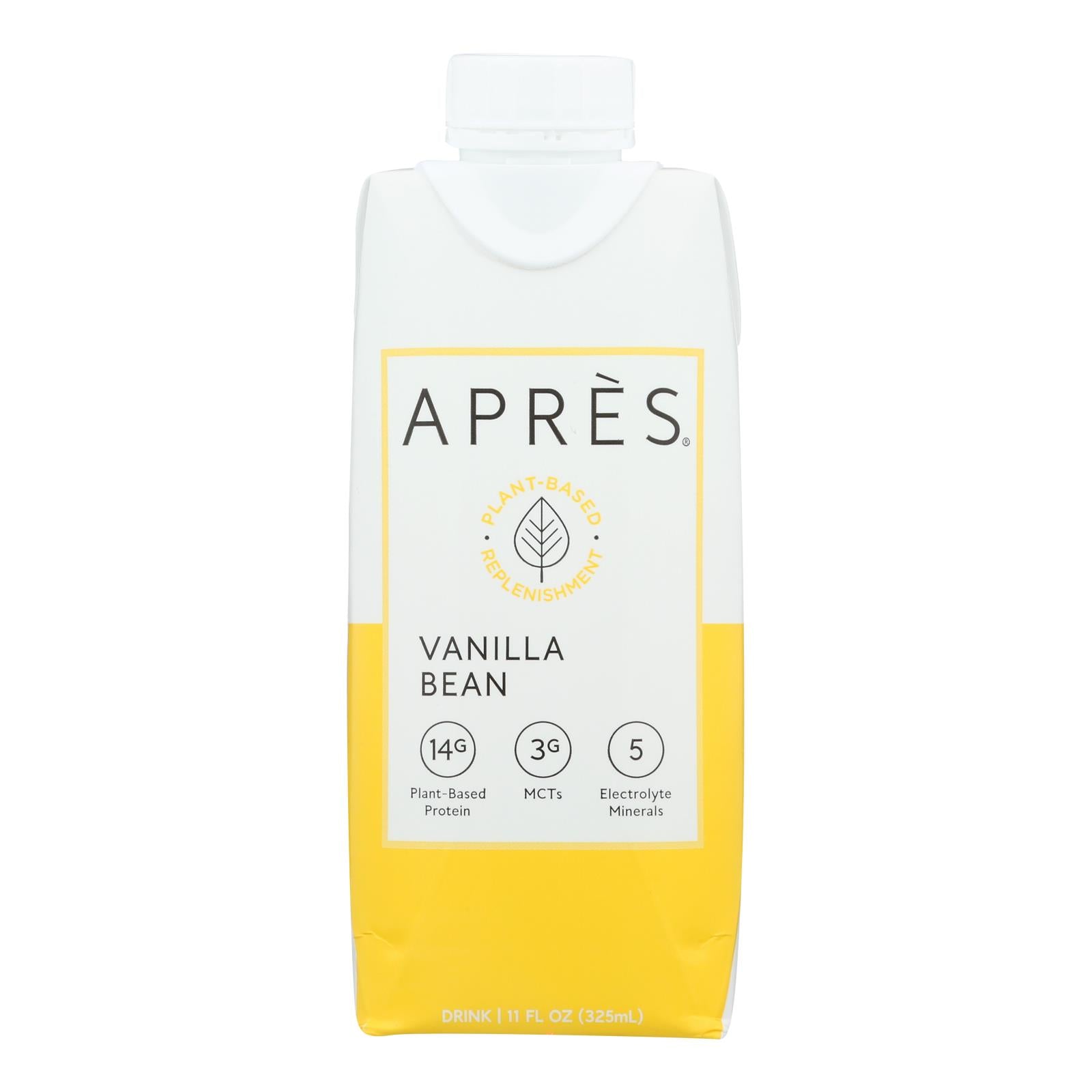 Apres, Apres - Drink Plnt Prot Vanilla Bean - Case of 12-11 FZ (Pack of 12)