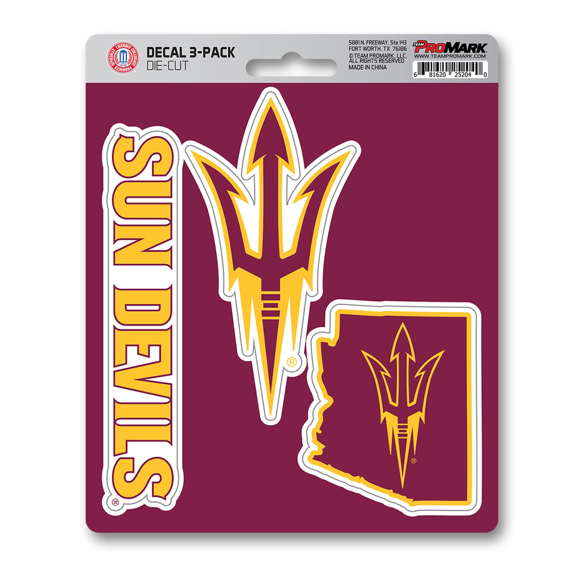 FANMATS, Arizona State University 3 Piece Decal Sticker Set