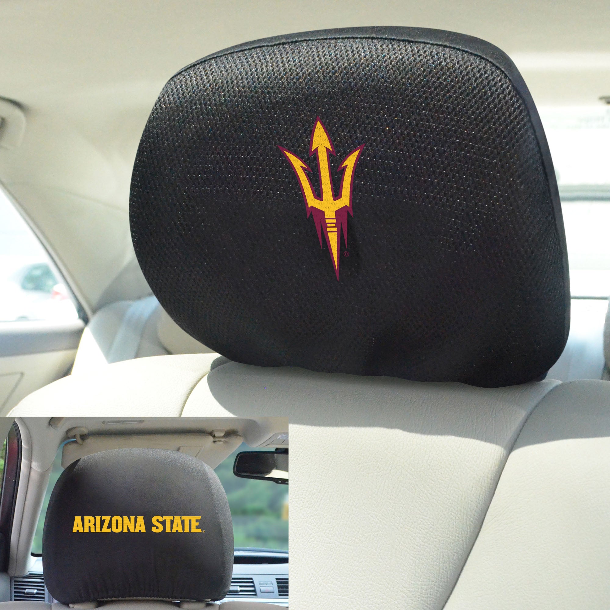 FANMATS, Arizona State University Embroidered Head Rest Cover Set - 2 Pieces