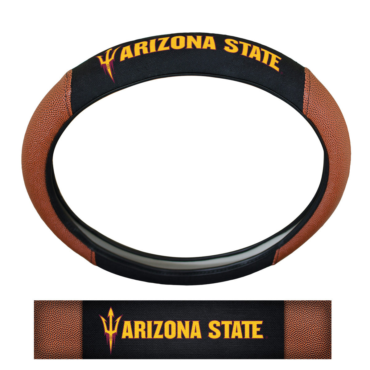 FANMATS, Arizona State University Football Grip Steering Wheel Cover 15" Diameter