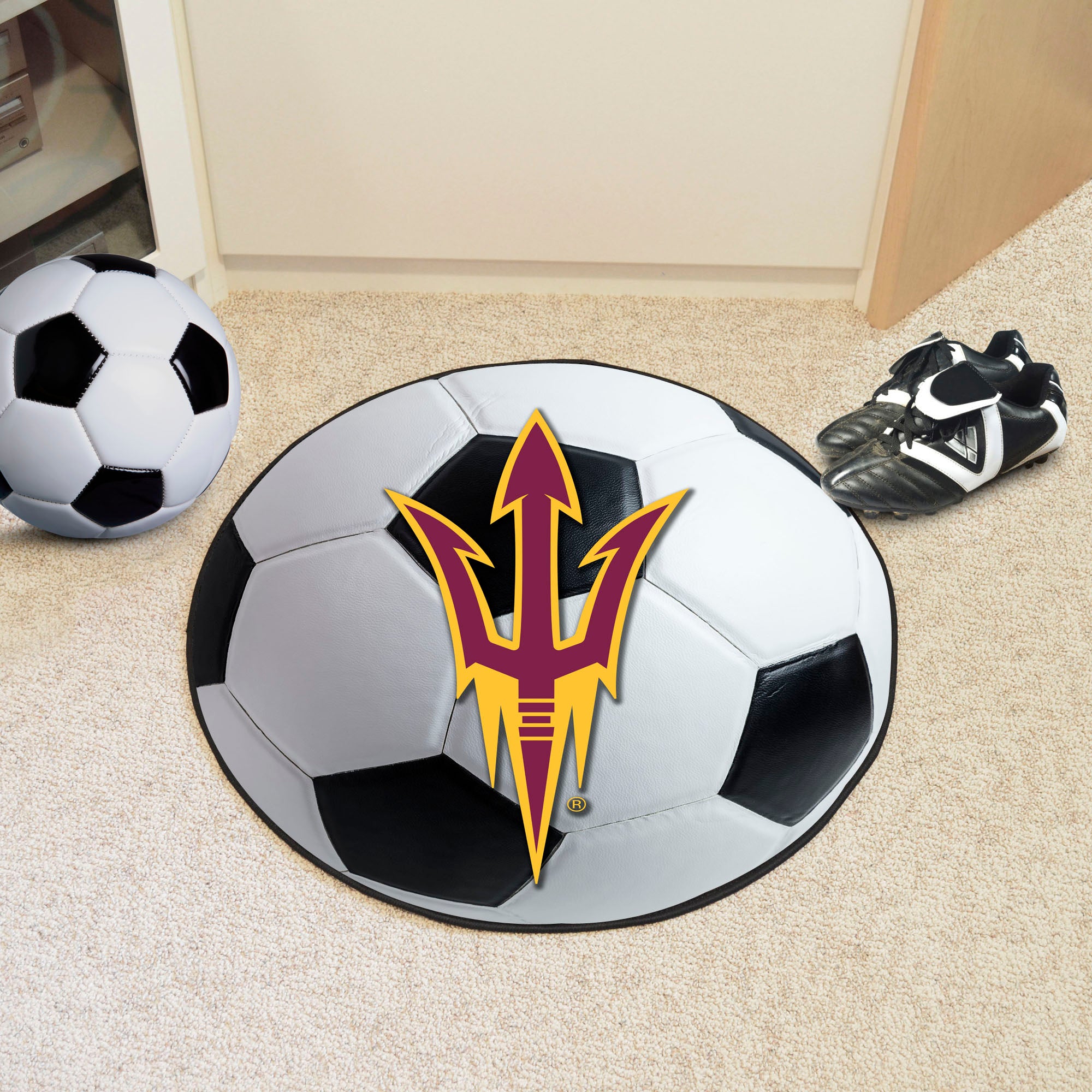 FANMATS, Arizona State University Soccer Ball Rug - 27in. Diameter