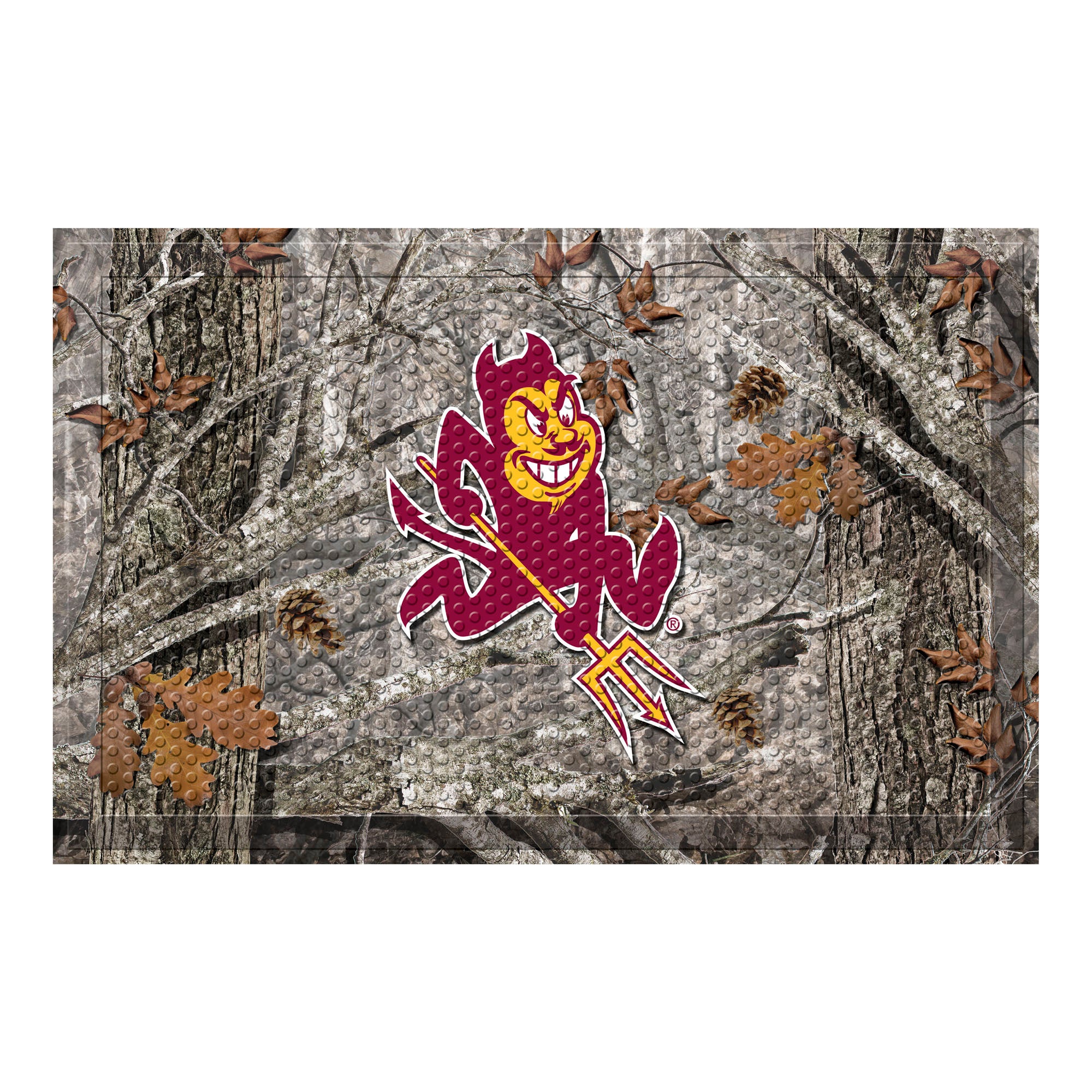 FANMATS, Arizona State University Sun Devils Camo Camo Rubber Scraper Door Mat