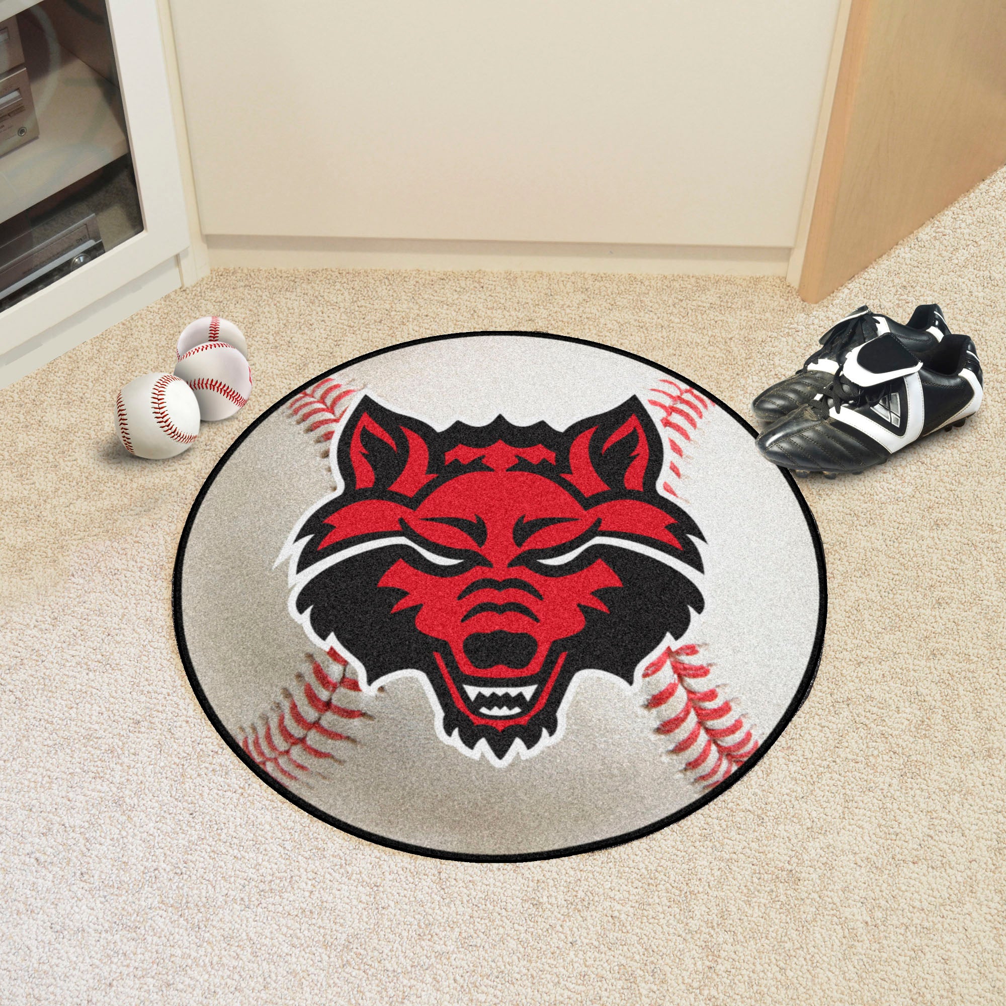 FANMATS, Arkansas State University Baseball Rug - 27in. Diameter