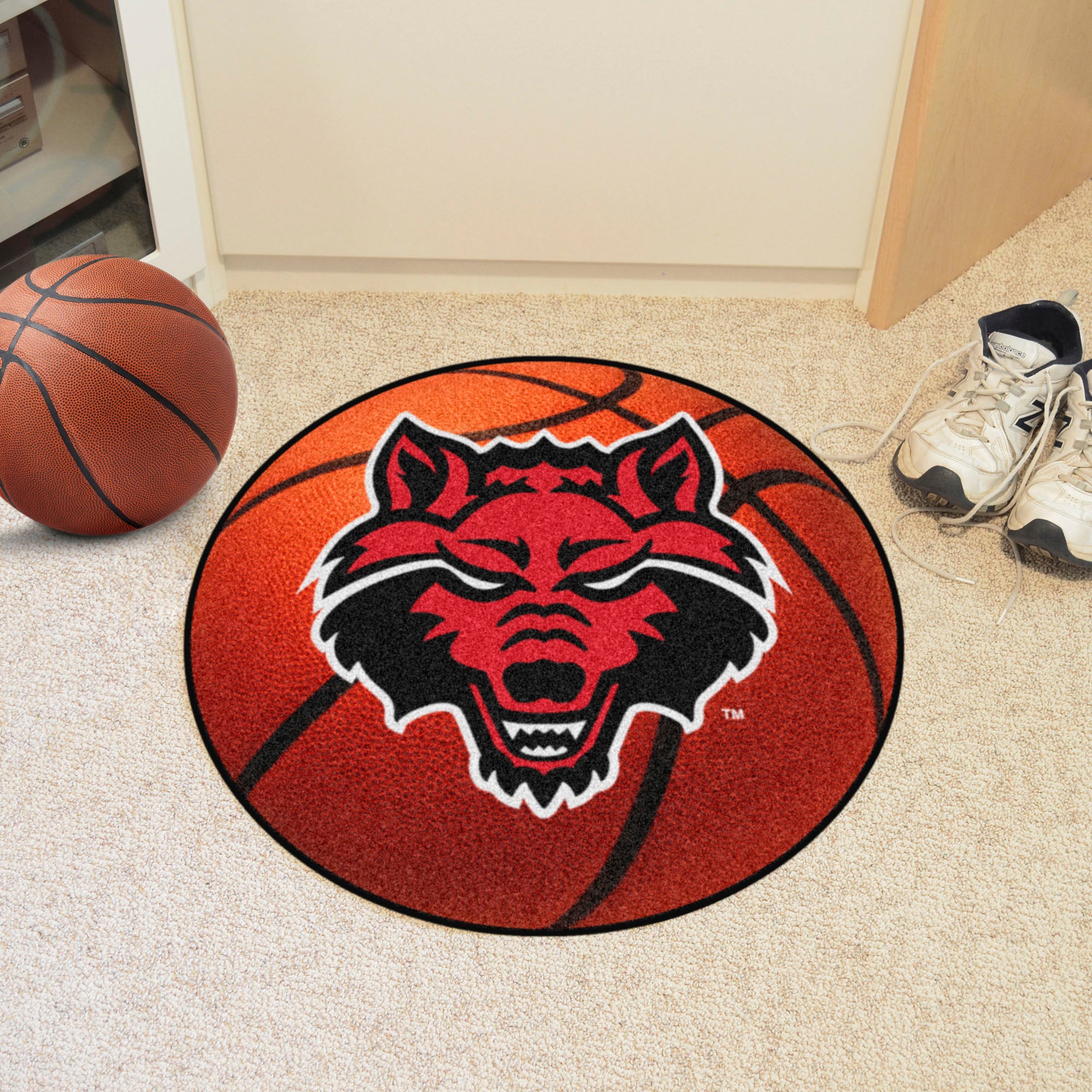 FANMATS, Arkansas State University Basketball Rug - 27in. Diameter