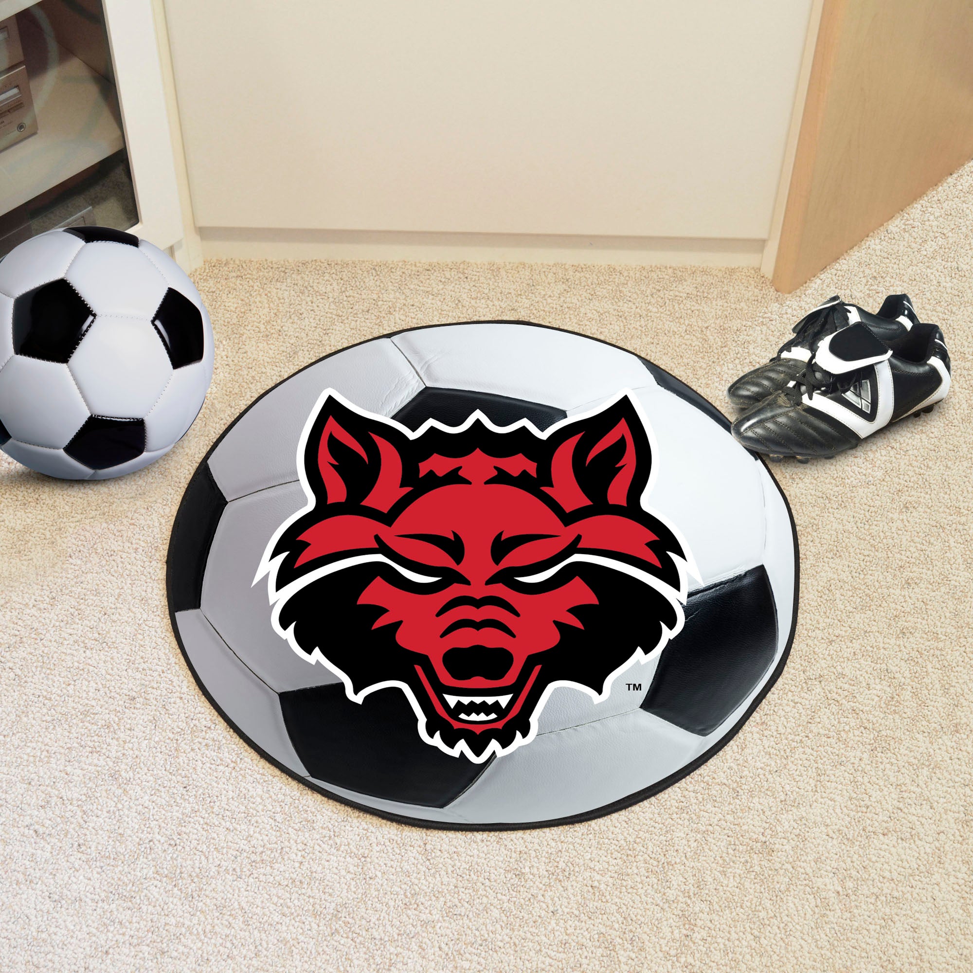 FANMATS, Arkansas State University Soccer Ball Rug - 27in. Diameter