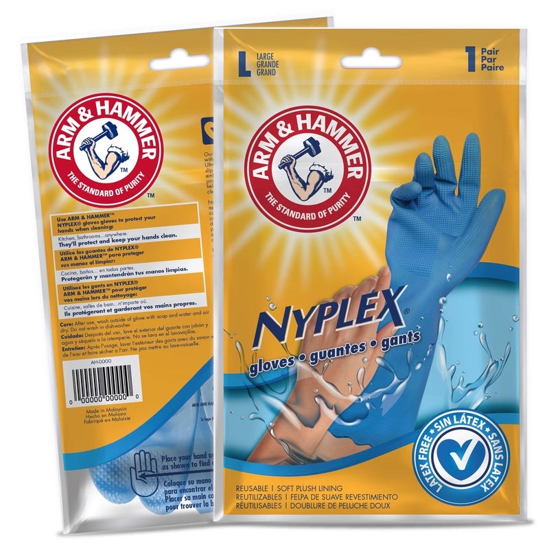 167986 CANADA INC, Arm & Hammer Nyplex Vinyl Cleaning Gloves L Blue 1 pair