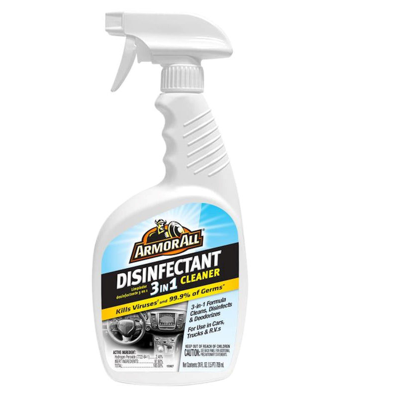 ENERGIZER AUTO SALES, Armor All 3 in 1 Disinfectant Cleaner Spray Citrus Scent 24 oz (Pack of 6)