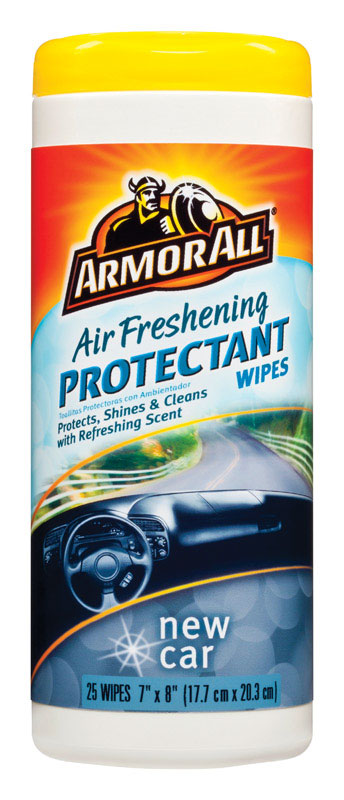 ENERGIZER AUTO SALES, Armor All Plastic/Rubber/Vinyl Air Freshening Protectant Wipes New Car Scent 25 ct