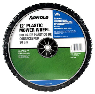 MTD PRODUCTS CO, Arnold 1.75 in. W X 12 in. D Plastic Lawn Mower Replacement Wheel 50 lb