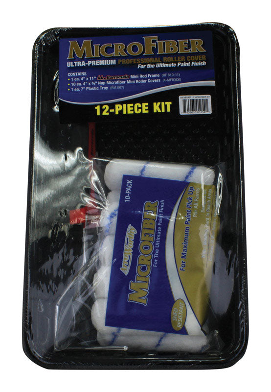 LINZER PRODUCTS CORP, ArroWorthy Microfiber 4 in. W Paint Brush/Roller Cover Kit 12 pk