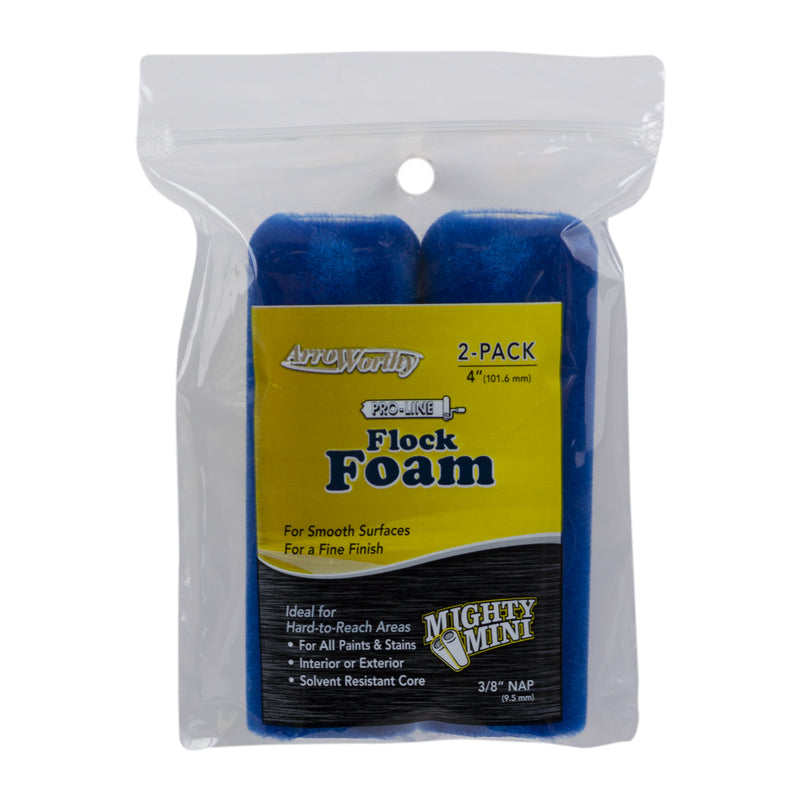 LINZER PRODUCTS CORP, ArroWorthy Pro-Line Flock Foam 3/8 in. x 4 in. W Mini Paint Roller Cover 2 pk (Pack of 12)