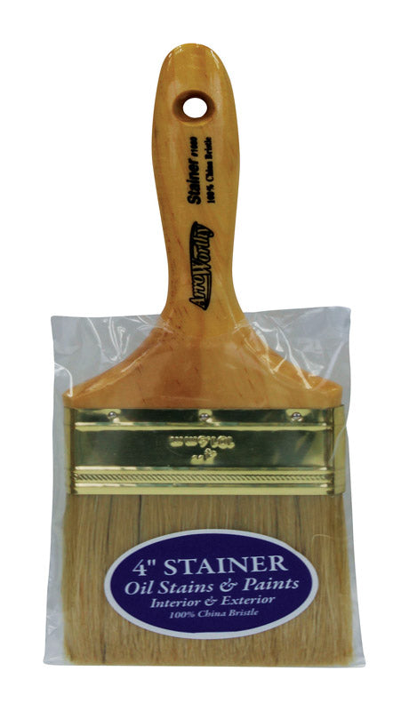 LINZER PRODUCTS CORP, ArroWorthy Stainer 4 in. Chiseled Stain Brush