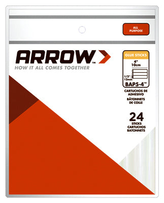 ARROW FASTENER CO LLC, Arrow 0.5 in. D X 4 in. L All Purpose Glue Sticks Clear 24 pk