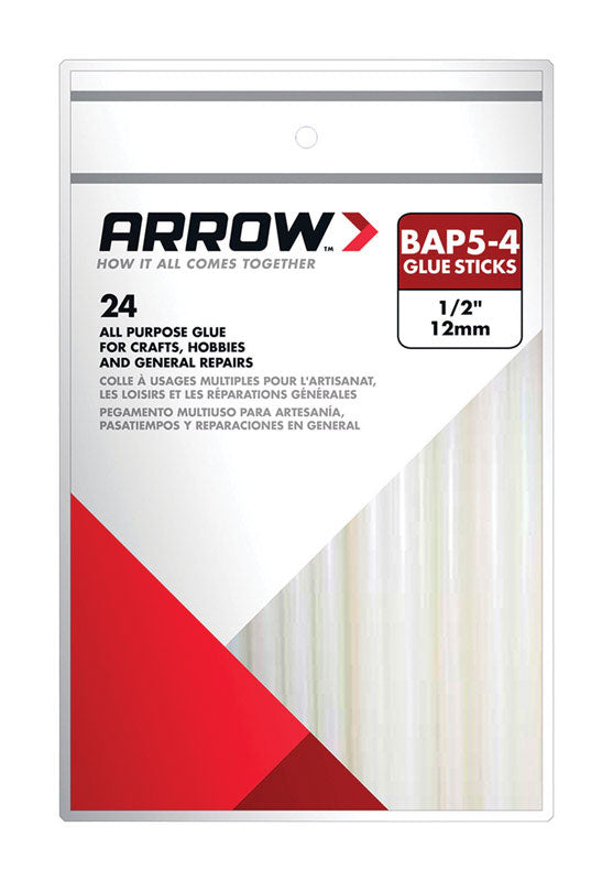 ARROW FASTENER CO LLC, Arrow 0.5 in. D X 4 in. L All Purpose Glue Sticks Clear 24 pk