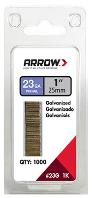ARROW FASTENER CO LLC, Arrow 1 in. 23 Ga. Straight Strip Galvanized Pin Nails 1,000 pk
