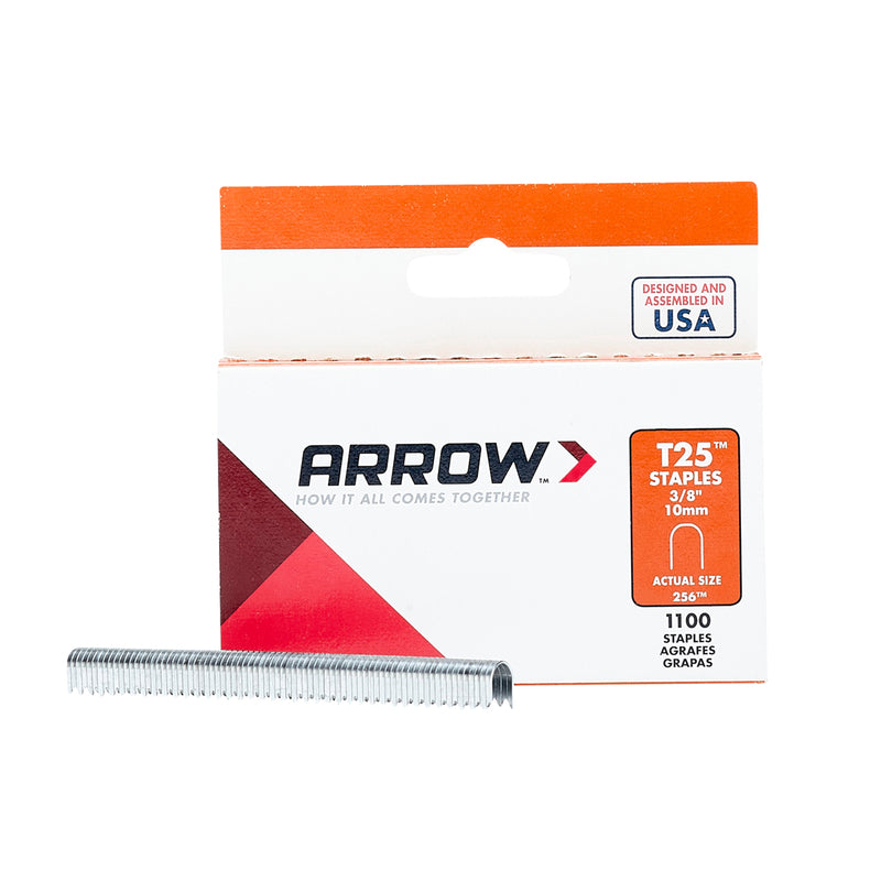 ARROW FASTENER CO LLC, Arrow Fastener 3/8 in. L x 1/4 in. W Galvanized Steel Round Crown Wire Staples 18 Ga.  (Pack of 5)