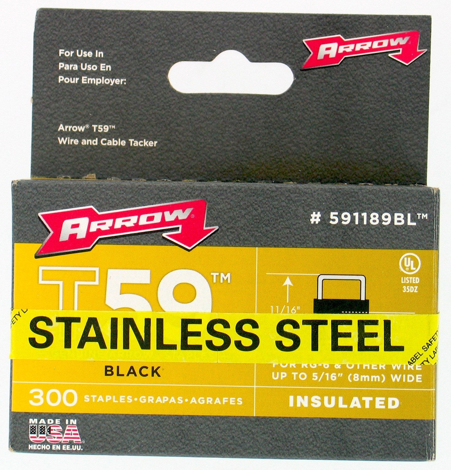 Arrow Fastener, Arrow Fastener 591189Blss 5/16 Black T59™ Insulated Staples