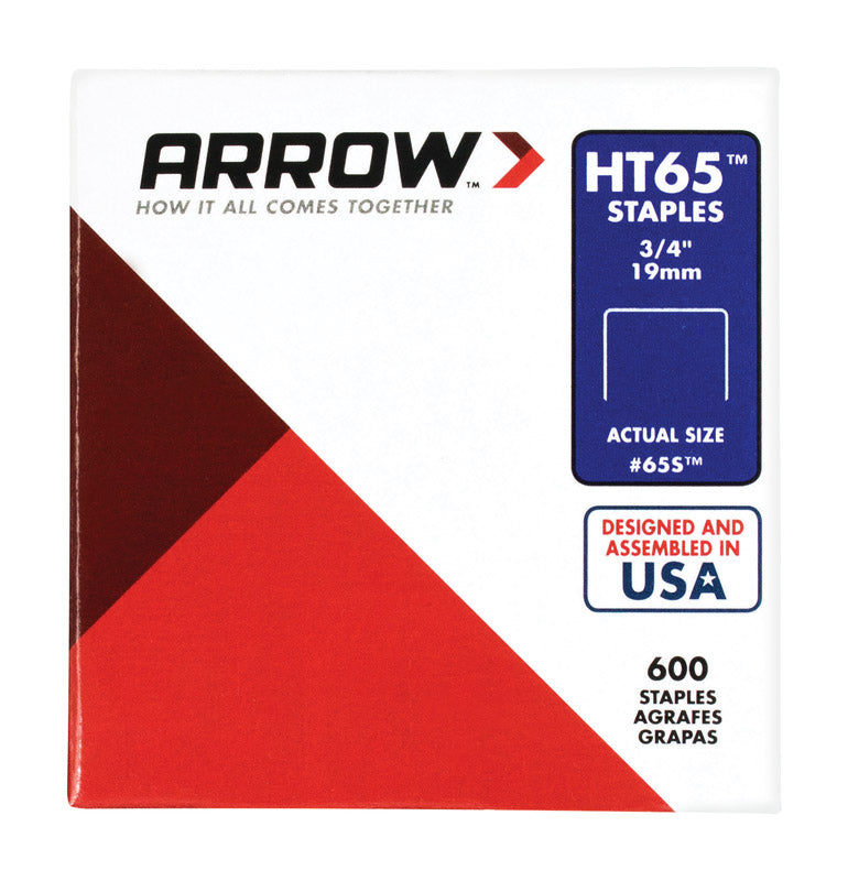 ARROW FASTENER CO LLC, Arrow Fastener HT65 1 in.   W X 3/4 in.   L 16 Ga. Wide Crown Heavy Duty Staples 600 pk