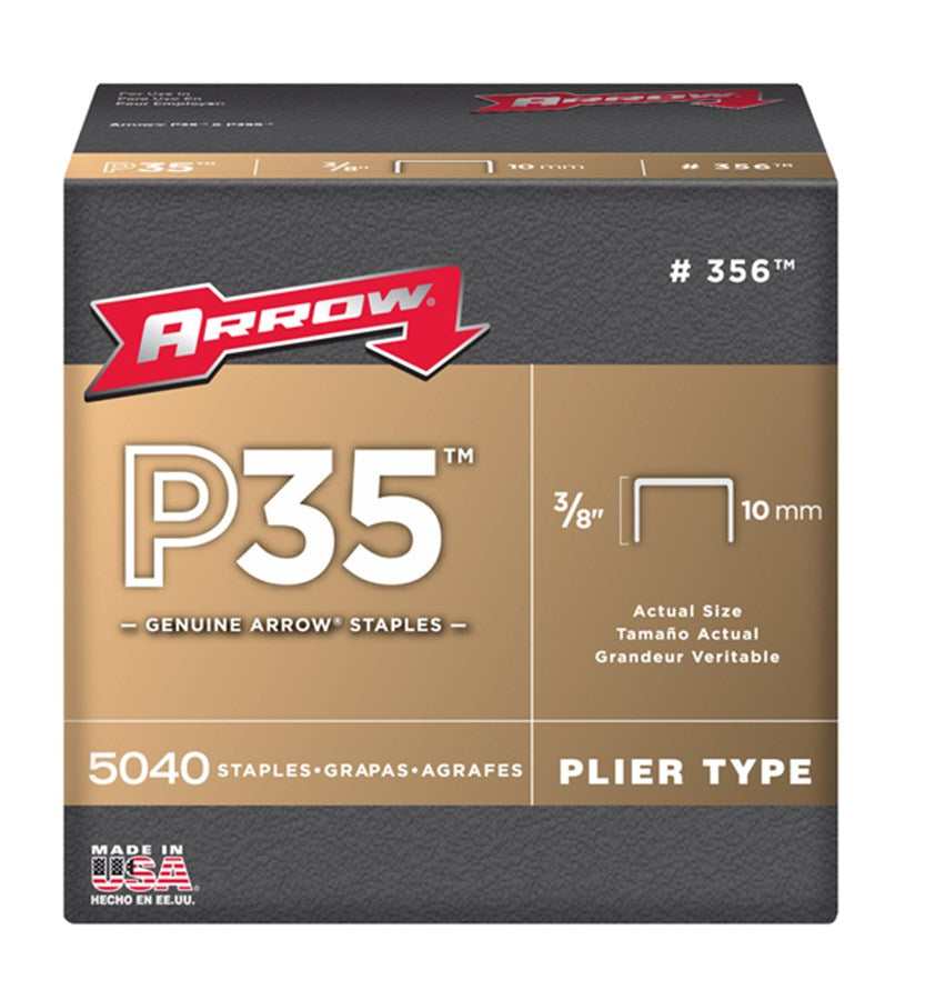 ARROW FASTENER CO LLC, Arrow Fastener Heavy Duty P35 Type Plier Staples 3/8 in.