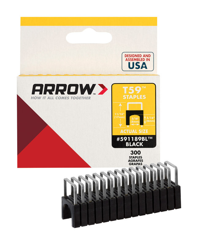 ARROW FASTENER CO LLC, Arrow T59 1/2 in. W X 5/16 in. L 18 Ga. Wide Crown Insulated Staples 300 pk