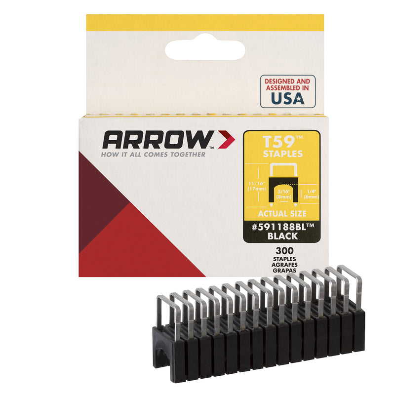 ARROW FASTENER CO LLC, Arrow T59 5/16 in. W X 11/16 in. L Insulated Crown Cable Staples 300 pk