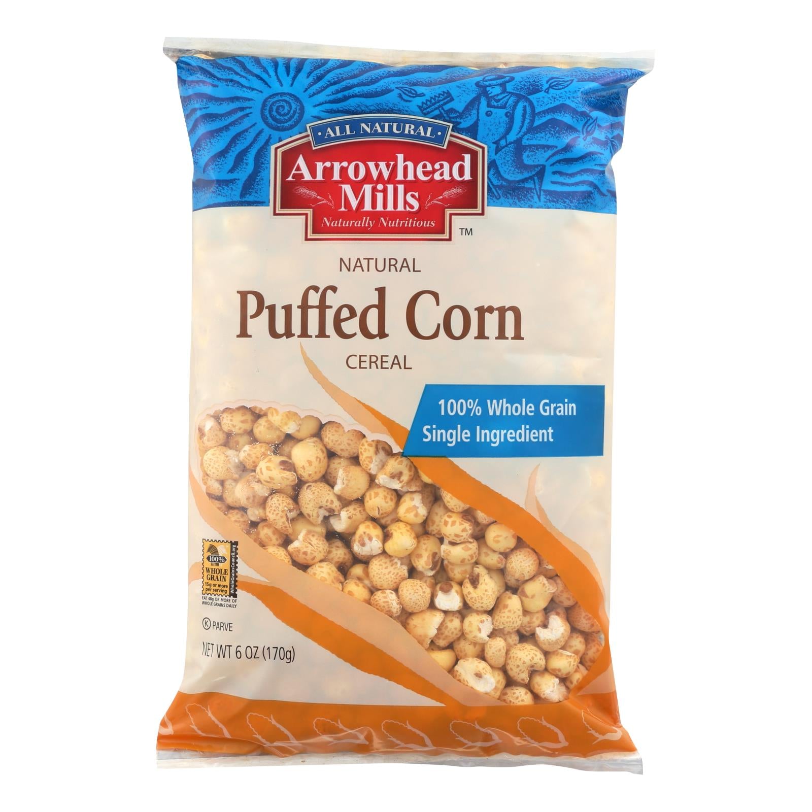 Arrowhead Mills, Arrowhead Mills - All Natural Puffed Corn Cereal - Case of 12 - 6 oz. (Pack of 12)