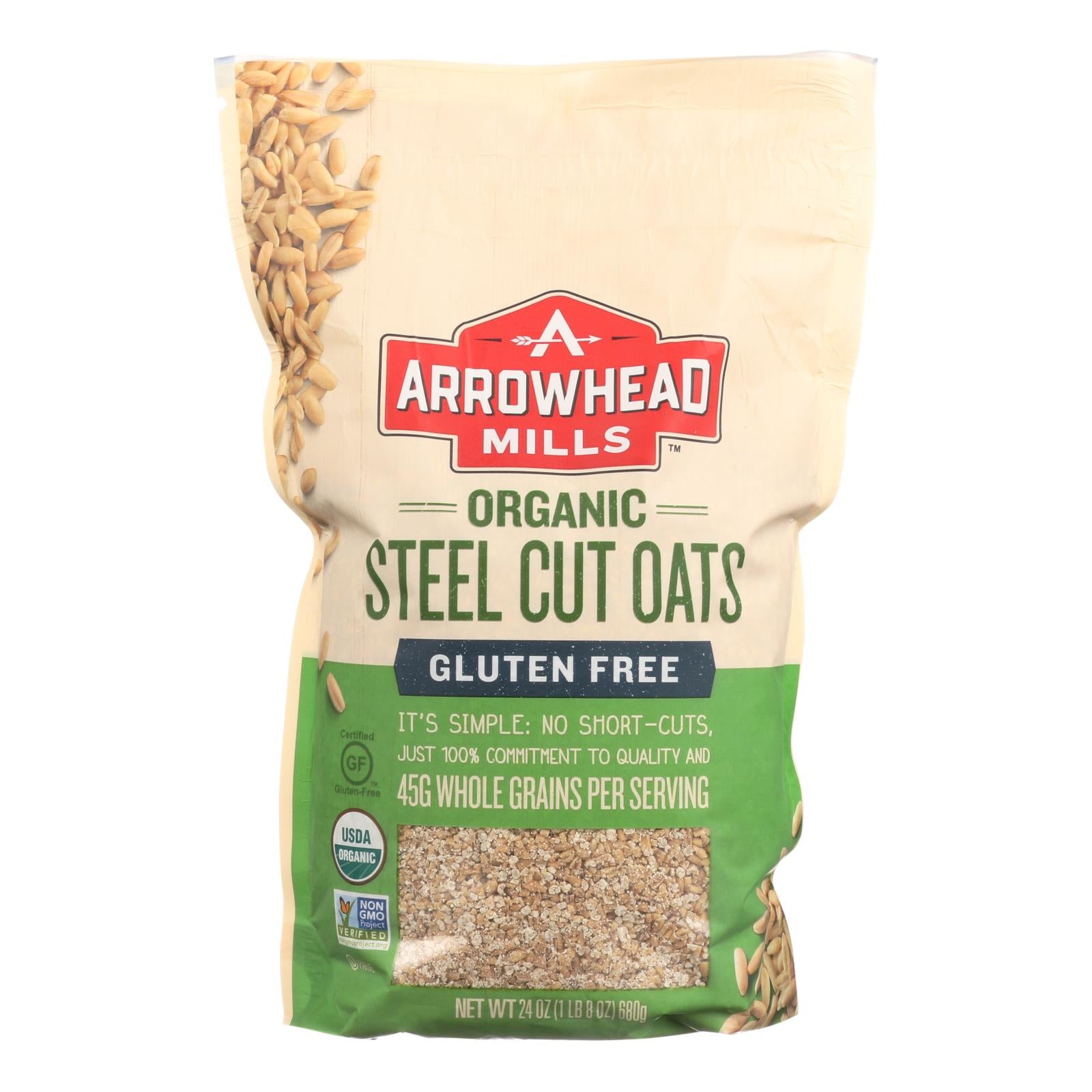 Arrowhead Mills, Arrowhead Mills - Oats - Steel Cut - Gluten Free - Case of 6 - 24 oz (Pack of 6)