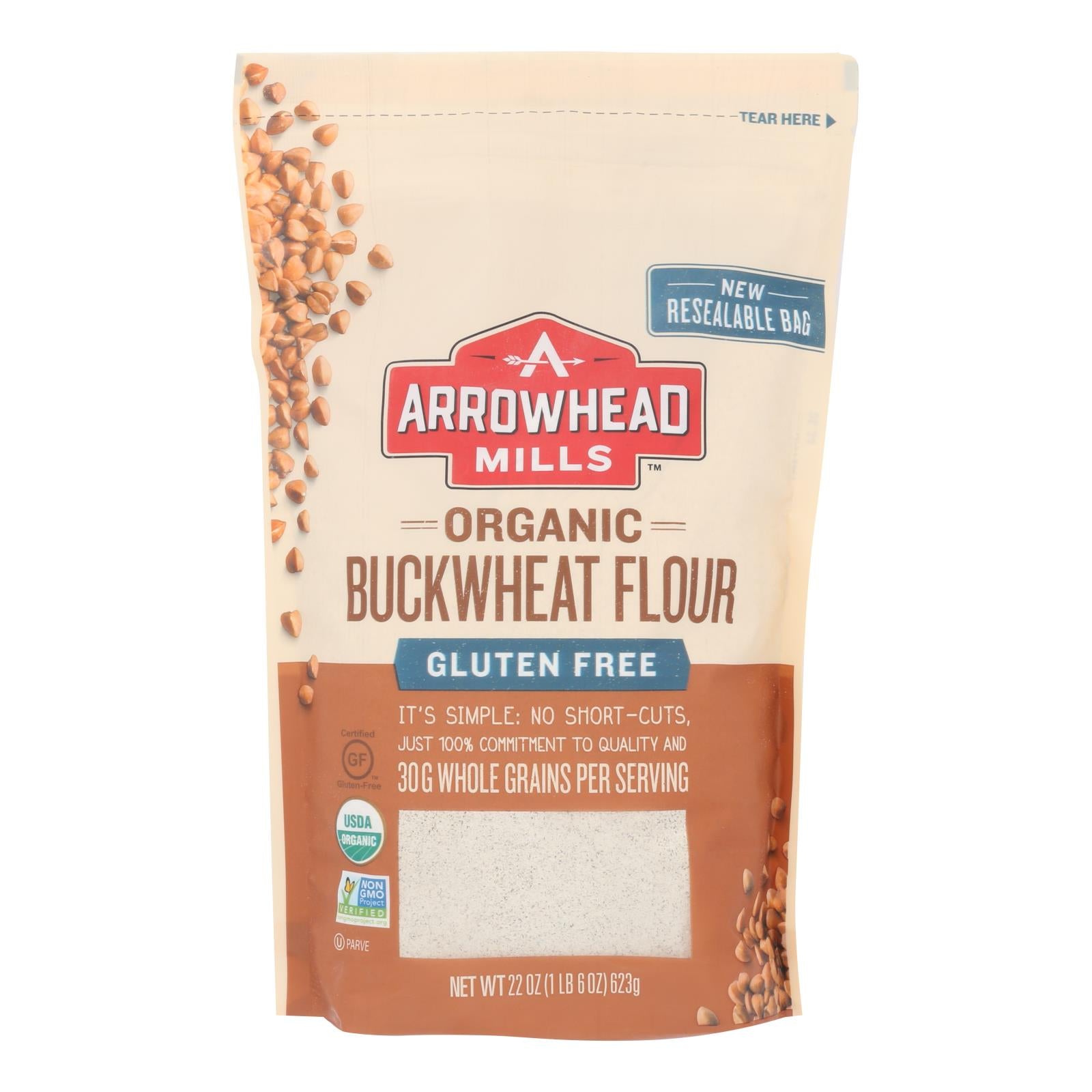 Arrowhead Mills, Arrowhead Mills - Organic Bukwheat Flour - Gluten Free - Case of 6 - 22 oz. (Pack of 6)