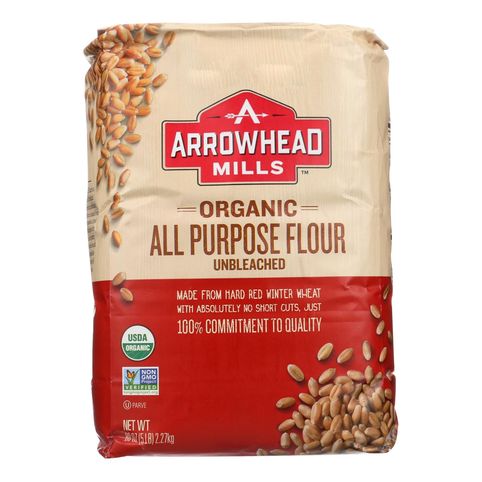 Arrowhead Mills, Arrowhead Mills - Organic Enriched Unbleached White Flour - Case of 8 - 5 (Pack of 8)