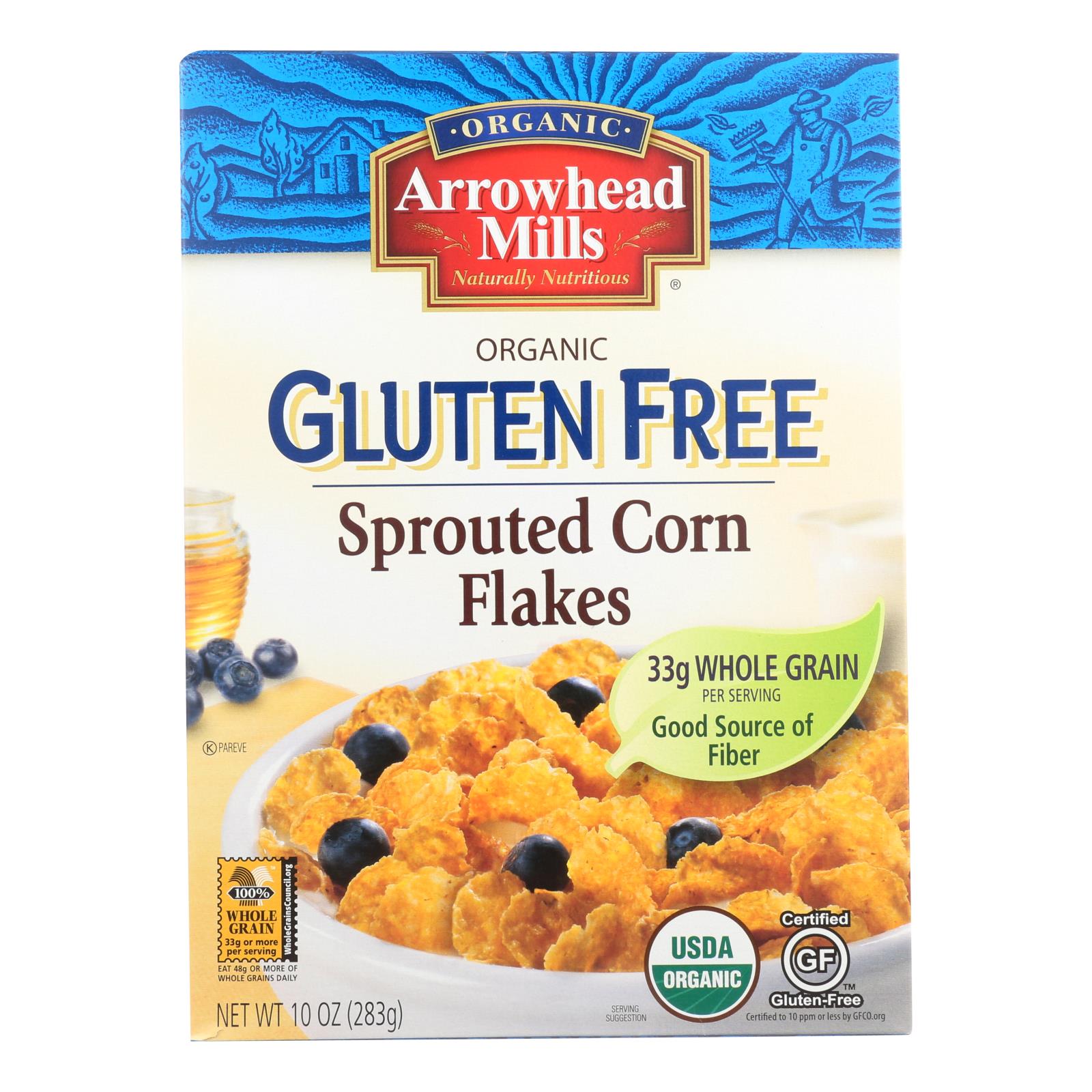Arrowhead Mills, Arrowhead Mills - Organic Gluten Free Cereal - Sprouted Corn Flakes - Case of 6 - 10 oz (Pack of 6)