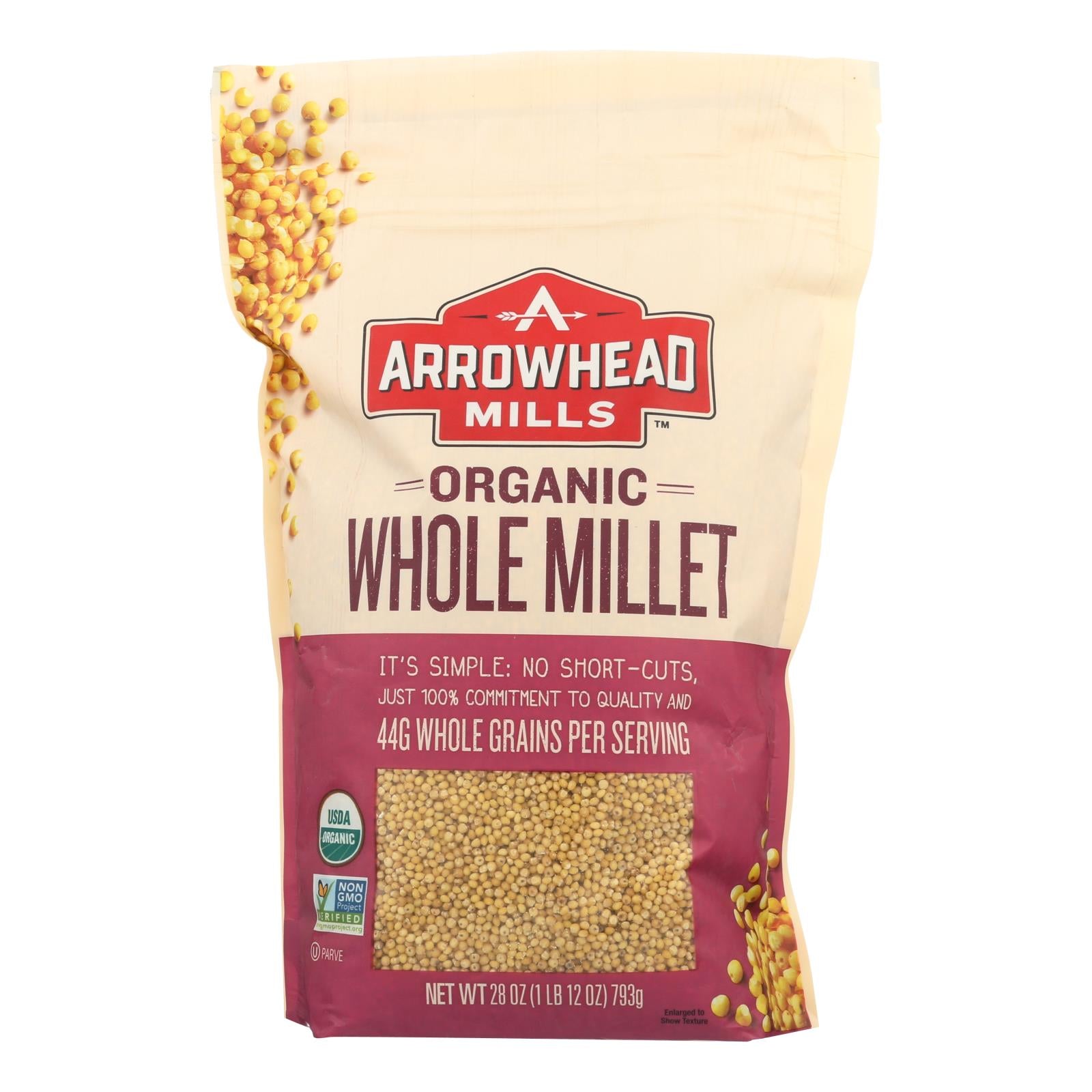 Arrowhead Mills, Arrowhead Mills - Organic Hulled Millet - Case of 6 - 28 oz. (Pack of 6)