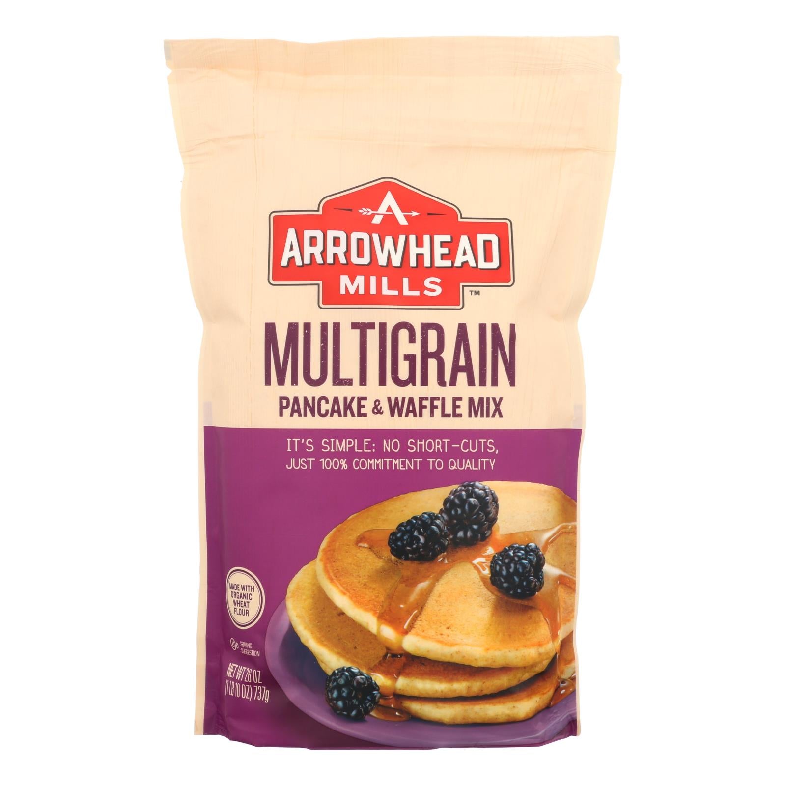 Arrowhead Mills, Arrowhead Mills - Pancake and Waffle Mix - Natural Multigrain - Case of 6 - 26 oz. (Pack of 6)