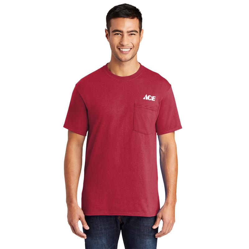 THE ARTCRAFT GROUP INC, Artcraft 2XL  Unisex Short Sleeve Red Pocket T-Shirt