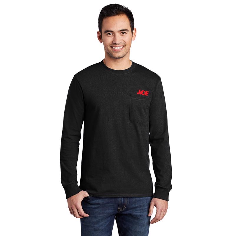 THE ARTCRAFT GROUP INC, Artcraft XL  Unisex Long Sleeve Round Neck Black Pocket T-Shirt