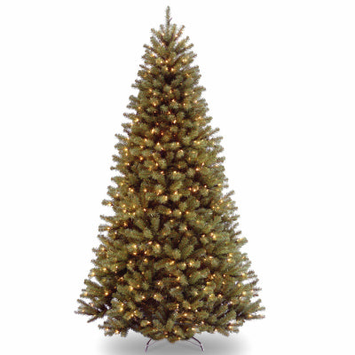 National Tree Co-Import, Artificial North Valley Spruce Tree, Green, 550 Clear Lights, 7.5-Ft.