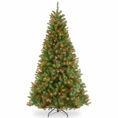 National Tree Co-Import, Artificial North Valley Spruce Tree, Green, 550 Multi-Color Lights, 7.5-Ft.