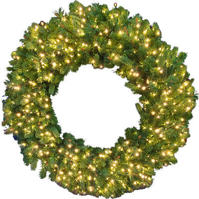 Ledup Manufacturing Group Ltd, Artificial Pre-Lit Bristol Pine Wreath, 700 Twinkling Warm White LED Lights, 48-In.