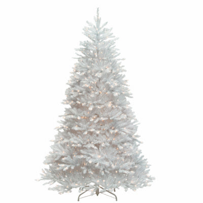 National Tree Co-Import, Artificial Pre-Lit Christmas Tree, 500 Clear Lights, Dunhill White Fir, PVC, 7-Ft.