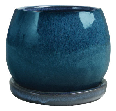 Trendspot Inc, Artisan Planter, Aqua Blue Ceramic, 6-In. (Pack of 4)