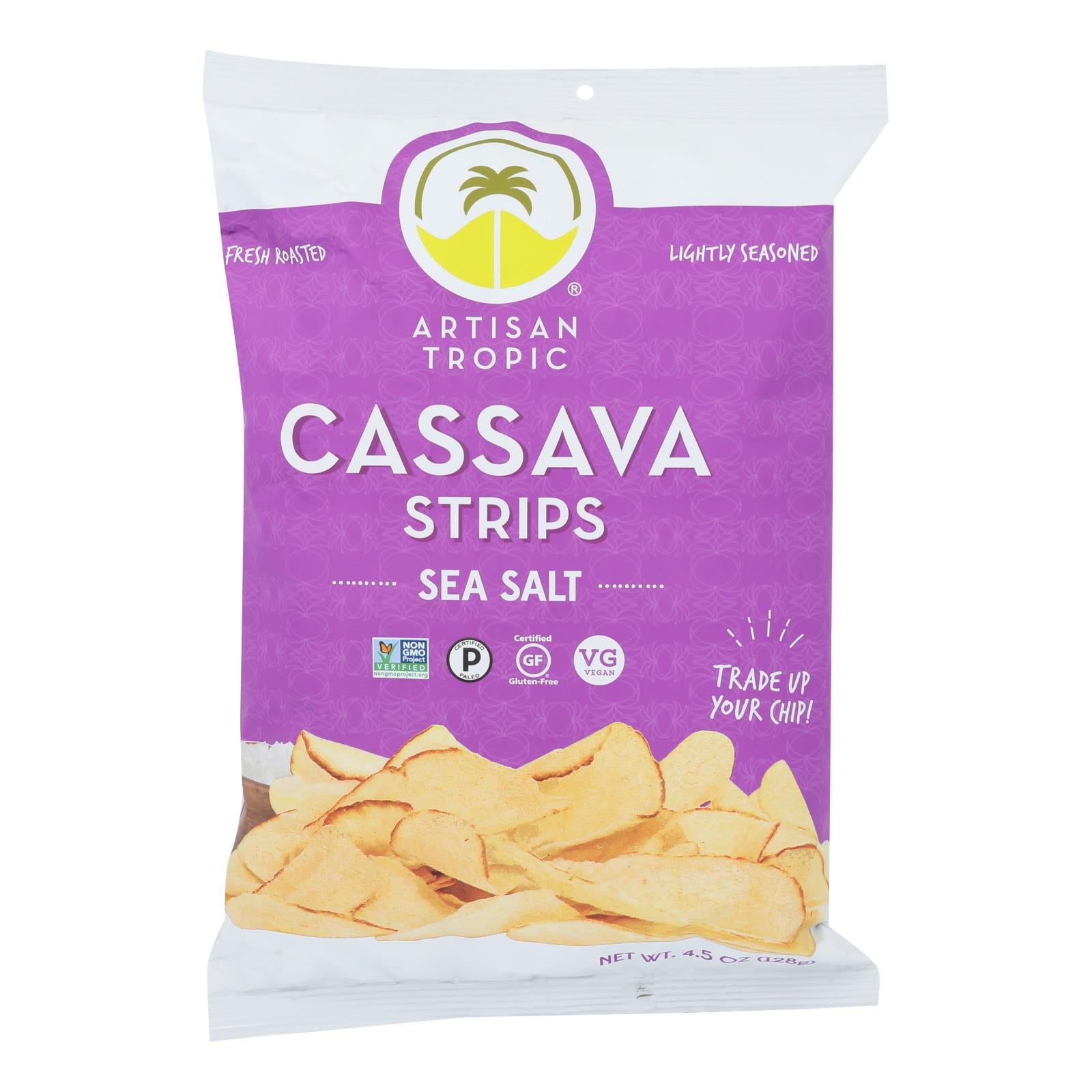 Artisan Tropic, Artisan Tropic Cassava Strips - Sea Salt - Case of 12 - 4.5 oz. (Pack of 12)