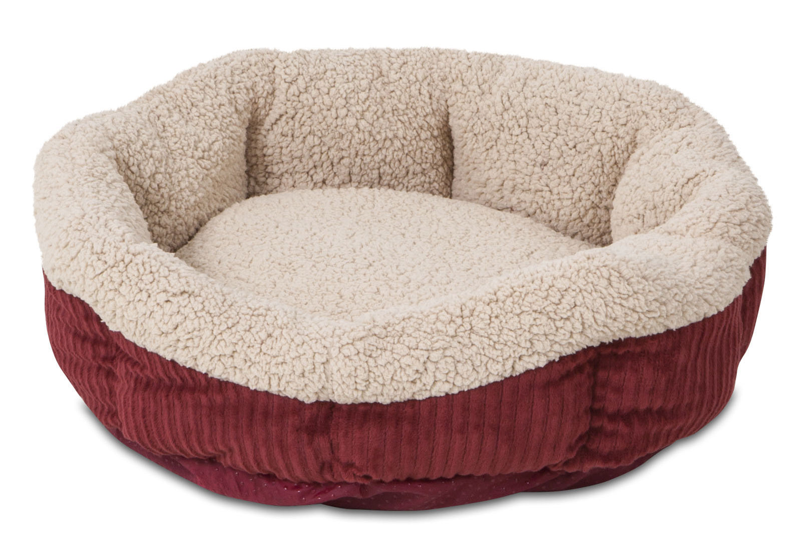 DOSKOCIL MANUFACTURING CO INC, Aspen Pet Barn Red/Cream Faux Lambs Wool Pet Bed 7.00 in. H X 19.5 in. L