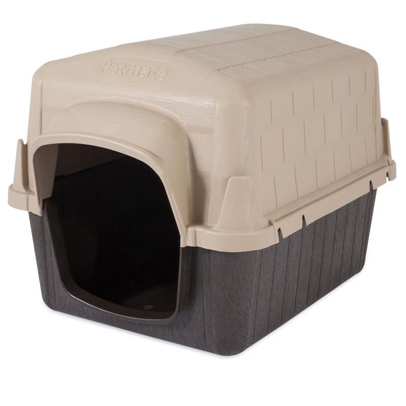 DOSKOCIL MANUFACTURING CO INC, Aspen Pet Petbarn 3 Medium Plastic Dog House Brown/Sand 26 in. H X 24 in. W X 32 in. D