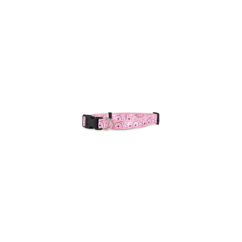 DOSKOCIL MANUFACTURING CO INC, Aspen Pet Pink Dots Nylon Dog Adjustable Collar Large