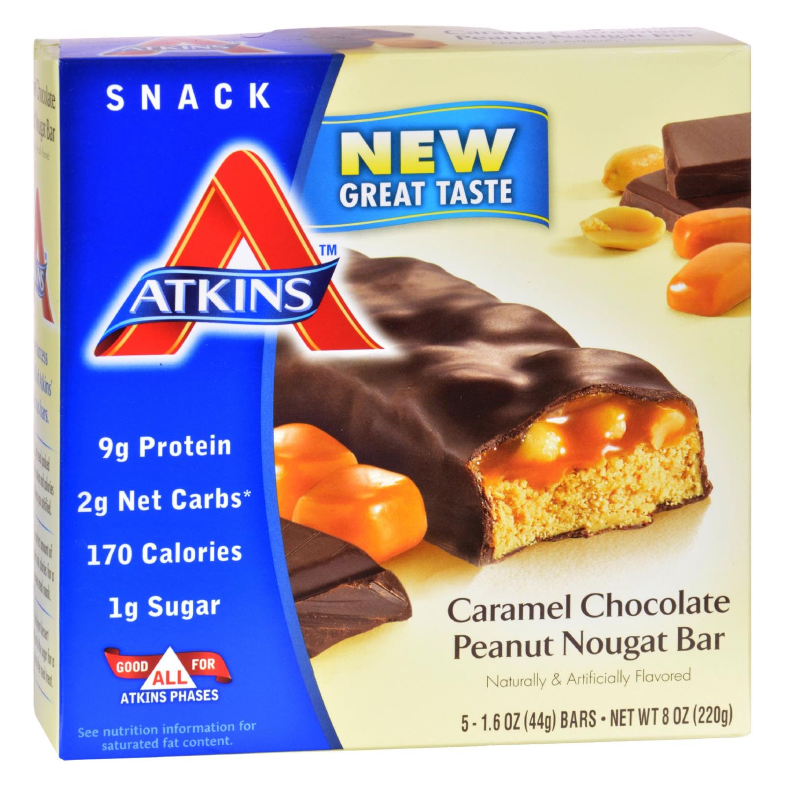 Atkins, Atkins Advantage Bar Caramel Chocolate Peanut Nougat - 5 Bars