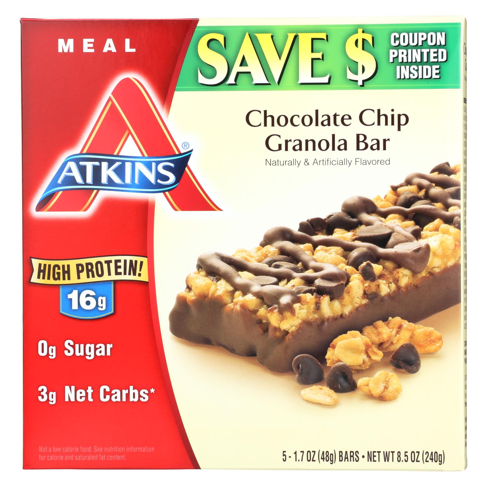 Atkins, Atkins Advantage Bar Chocolate Chip Granola - 5 Bars