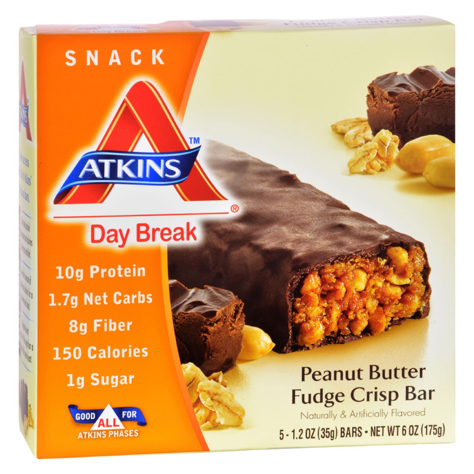 Atkins, Atkins Day Break Bar Peanut Butter Fudge Crisp - 5 Bars