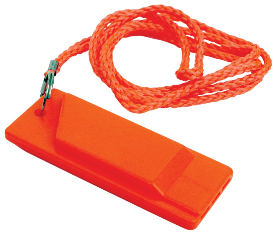 Attwood, Attwood 11829-6 1-7/64" X 2-51/64" X 5/16" Orange Flat Safety Whistle