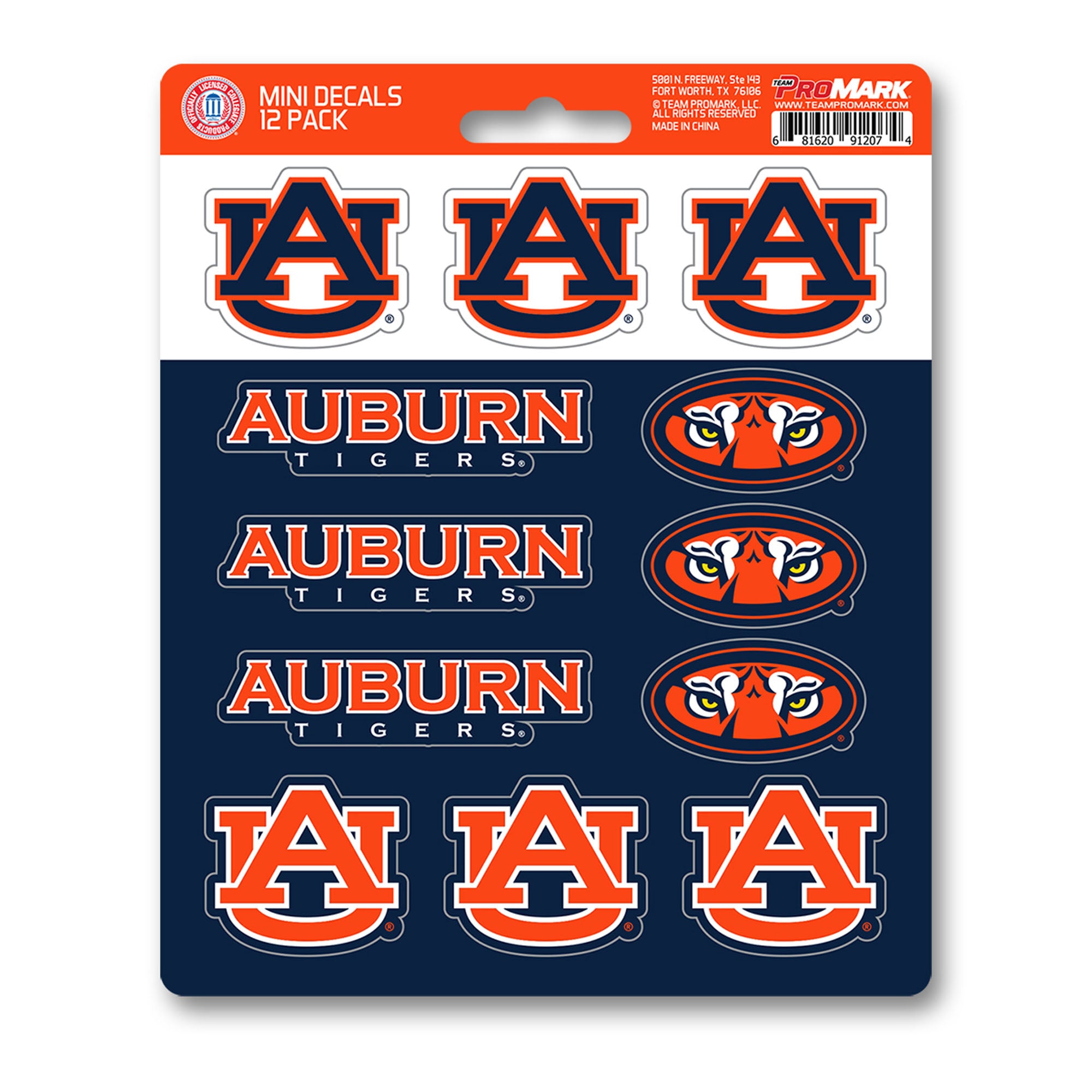 FANMATS, Auburn University 12 Count Mini Decal Sticker Pack